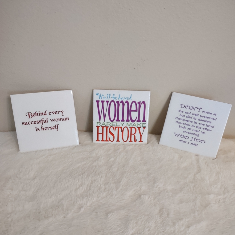 3 Inspirational Women Tiles "5 x 5" Multicolored